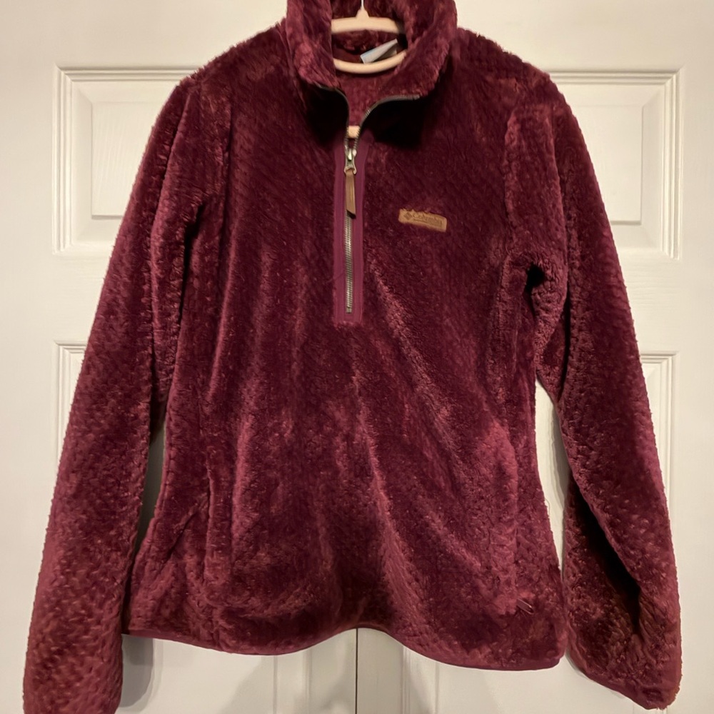 Columbia Burgundy Fleece Pullover Small
